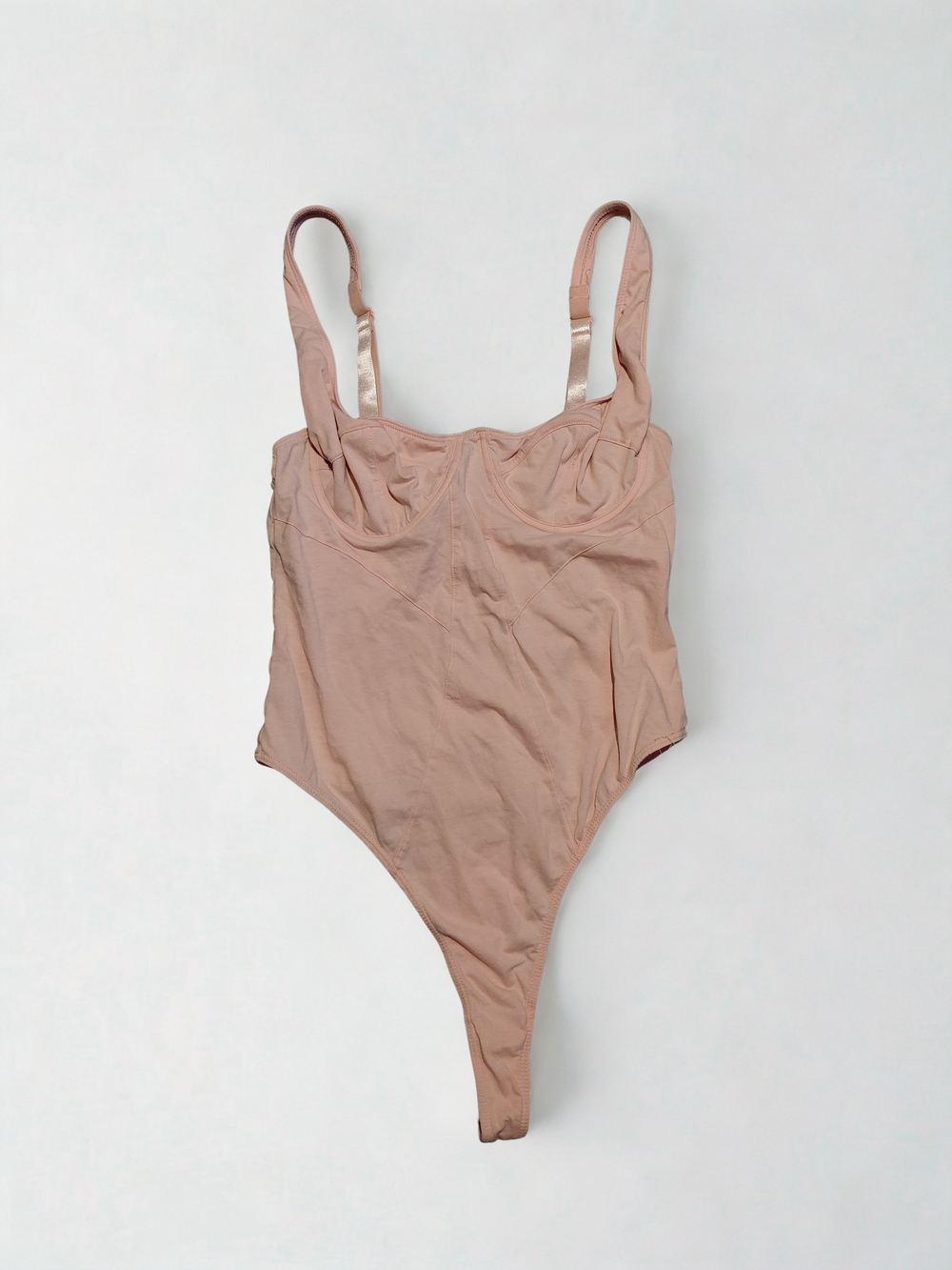 Out From Under (Urban Outfitters) Bustier Thong Bodysuit – Size L – Blush Pink